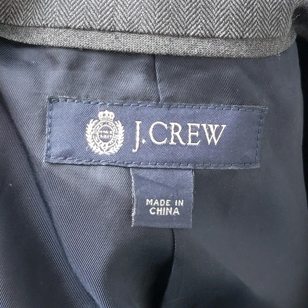 J Crew Ludlow Blazer Jacket Single Breasted Mens 40R Gray Double Vented Collared